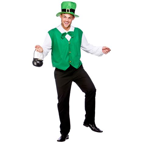 Mens Lucky Leprechaun Costume For St Patricks Day Irish Fancy Dress