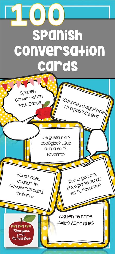 Spanish Conversation Editable Task Cards Present Tense Speaking