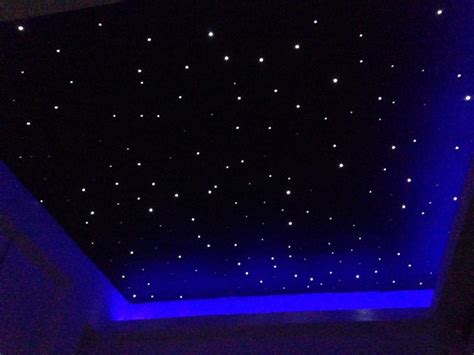 We supply fibre optic star ceiling kits for any size and shape of ceiling. Fibre optic starlight ceiling in small movie room