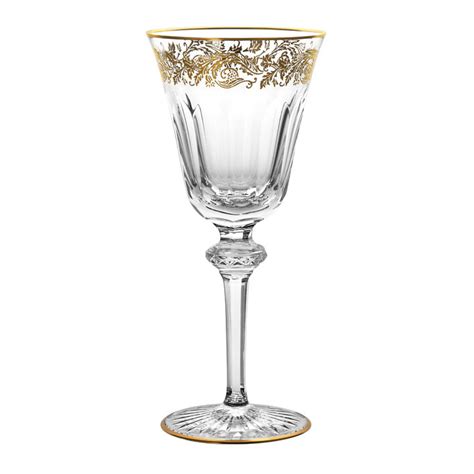 Christofle Marly Crystal Red Wine Glass With Gold Inlay Gracious Style