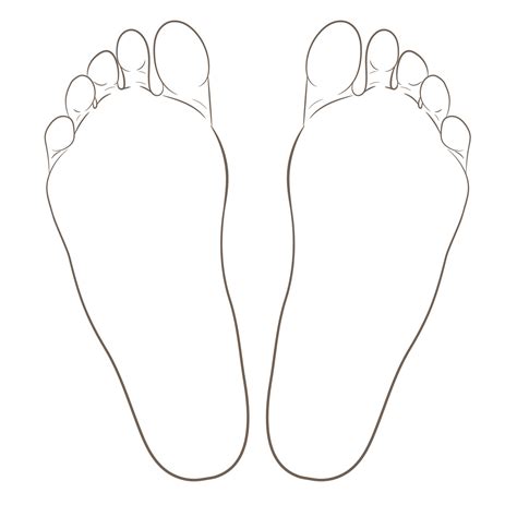 Left And Right Foot Soles Contour Illustration For Biomechanics