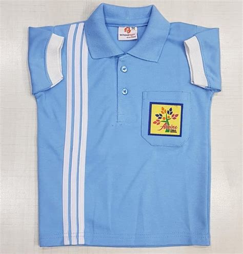 Cotton Sky Blue Boys School Uniform T Shirt Size 22 At Rs 80piece In