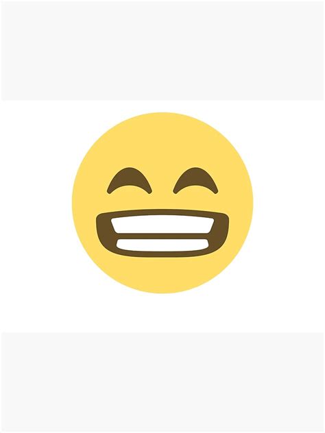 Beaming Face With Smiling Eyes Smiley Emoji Poster For Sale By