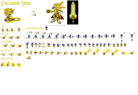Excalibur Sonic Sprites By Mephilesthedark123 On Deviantart