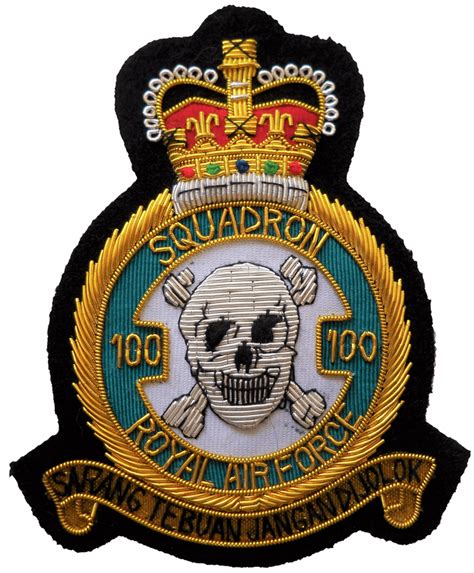 No 100 Squadron Royal Air Force Raf Gold Wired Blazer Embroidered Badge