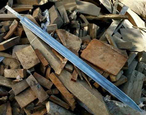 Damascus Steel Viking Sword Full Tang Blank Blade For Sword Making 32