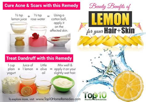 Drinking lemon water can have many health benefits, especially as a substitute for sugary and unhealthy beverages like soda or juice. Top 10 Lemon Beauty Benefits for Your Skin and Hair | Top ...