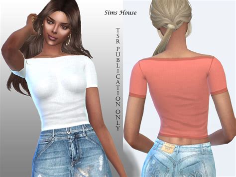 The Sims Resource Womens Simple Basic T Shirt