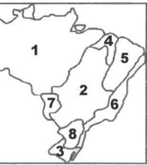 O mapa a seguir apresenta a localização dos principais biomas
