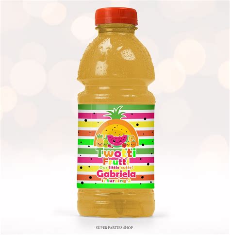Twotti Frutti Printable Bottle Label Juice Bottle Label Etsy
