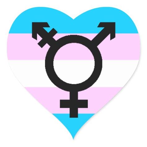 trans pride stickers hearts with symbol zazzle