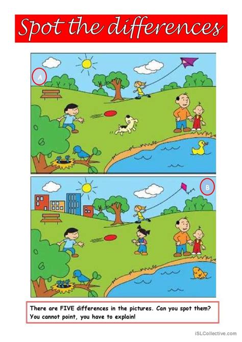 Spot The Differences Esl Worksheet By Cunliffe