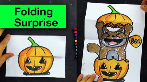 Folding Surprise How To Draw A Pumpkin For Halloween Joke Youtube