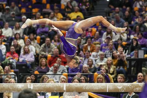 Season High Score Sends No 9 Lsu Gymnastics Past Georgia For Sixth