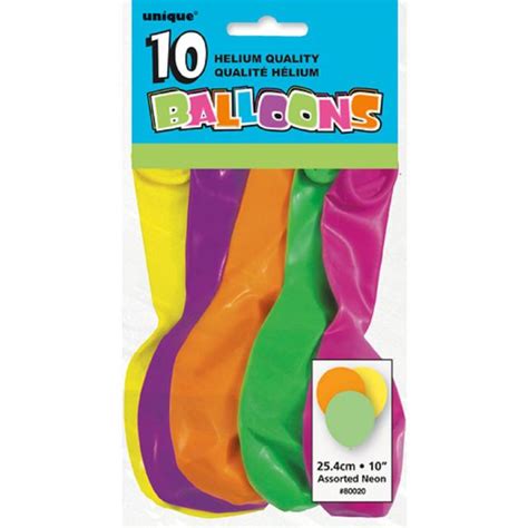 Neon Balloons Assorted Colours 10 Pack Ocado