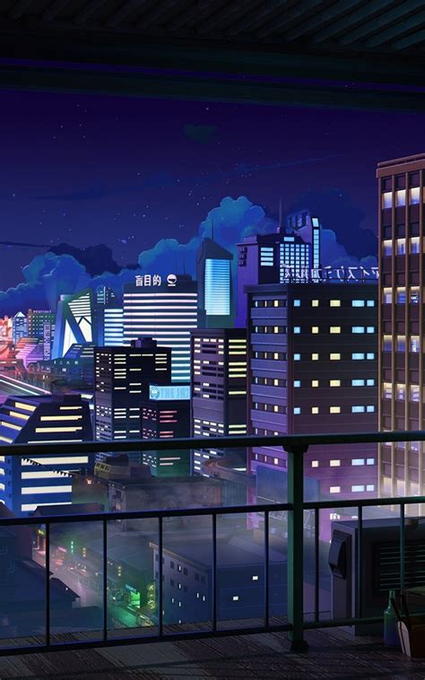 52 City Scenery Anime Building Night Cayley Rylie
