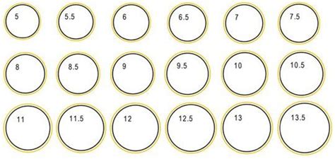 Printable Ring Size Chart To Scale Printable Ring Size Chart Circle