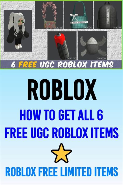How To Get All 6 Free Ugc Roblox Items ⭐ Roblox Free Limited Items