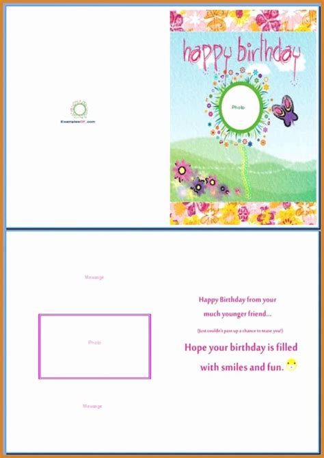 Birthday Card Template Word In 2020 With Images Birthday Card
