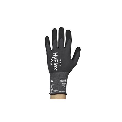 Ansell Hyflex 11840 General Purpose Gloves Size 9 Black For Sale