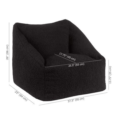 Black Sherpa Bean Bag Chair Bouclair Canada