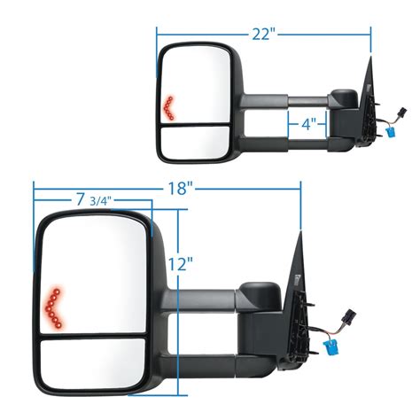 K Source Custom Extendable Towing Mirror Electricheat W Led Signal