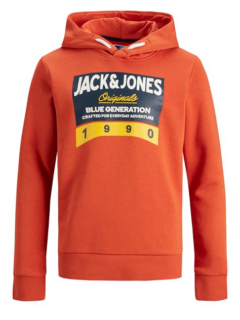 Jack And Jones Boys Sweatshirt Long Sleeve Hoody Printed Kids Junior