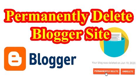 How To Permanently Delete Or Remove Blogger Site Blogspot Site Delete YouTube