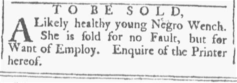 Slavery Advertisements Published October 6 1770 The Adverts 250 Project