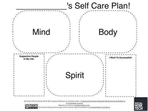 There is always more to do. Self-Care Plan Template | Counseling/social work ...