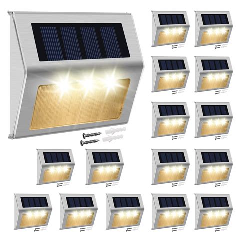 Buy Solar Step Lights With Larger Battery Capacity Jackyled 16 Pack
