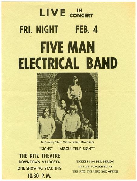 Wet Willie And Five Man Electrical Band Original Concert Handbill And
