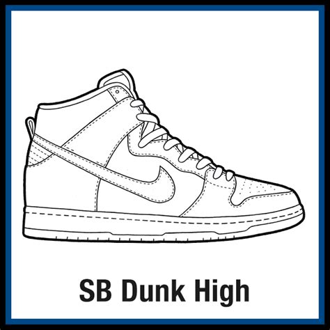 Nike Sb Dunk High Sneaker Coloring Pages Kicksart