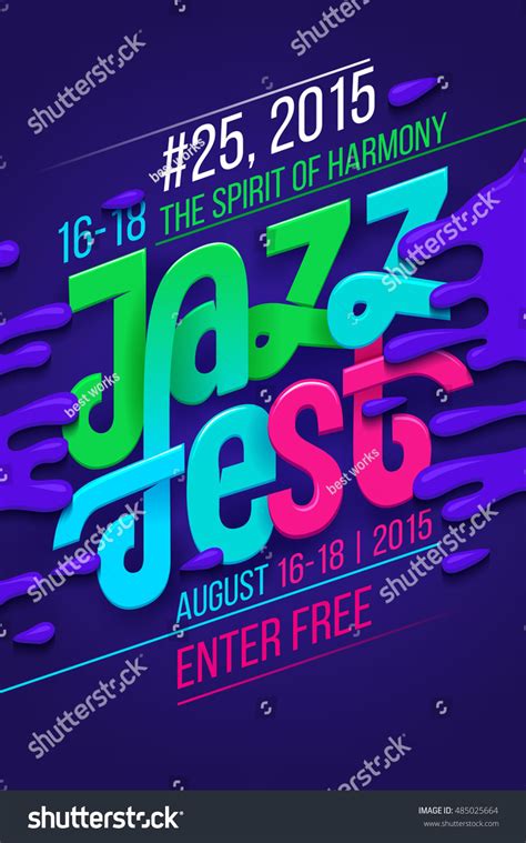 Jazz Music Festival Poster Design Template Stock Vector Royalty Free