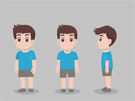 Premium Vector Set Of Character Children Boy Cartoon Concept Character