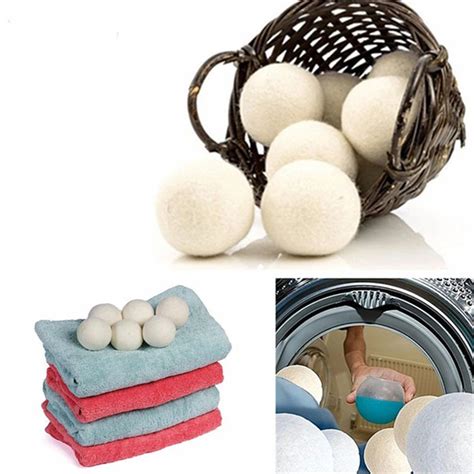 6pcs pack wool dryer balls reusable natural organic laundry fabric sof homeinsides in 2020