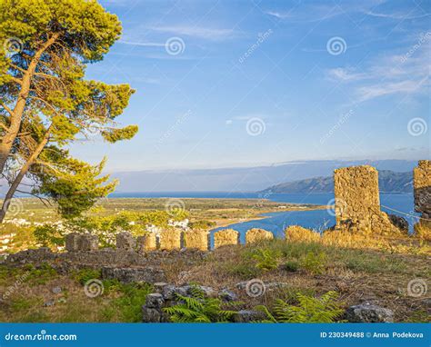 Cemetery The City Of Nafpaktos Gulf Of Corinth Greece Stock Photo