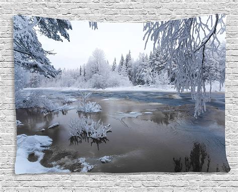 Winter Tapestry Nordic Snow Nature Lake Idyllic Finland
