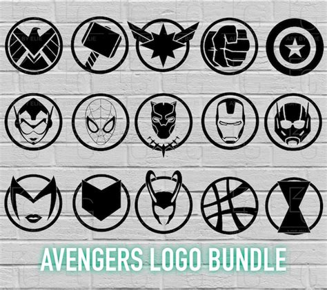 Marvel Avengers Logo Bundle 15 Pack Svg Png Eps Dxf Etsy Uk