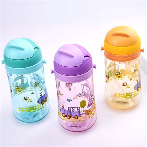 400ml Baby Water Bottle Kid Bottles With Straw Child Drinking Bottle