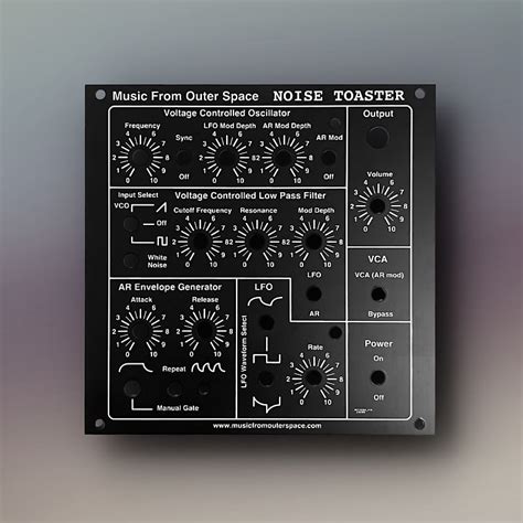 Mfos Noise Toaster Front Panel 2023 Black Reverb