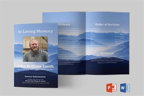 Mountain Funeral Program Template Funeral Program Template Word And