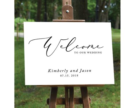 Horizontal Welcome Sign Template Wedding Welcome Poster Etsy