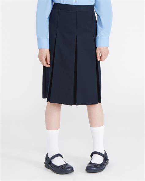 Dunnes Stores Navy Box Pleat Skirt