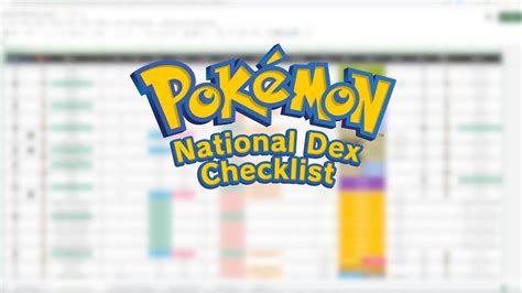Pokémon National Dex Checklist Tool Youtube