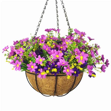 Shop artificial plants, faux plants, indoor plants, outdoor plants. Mynse Simulation Daisy Flower Hanging Basket for Home ...