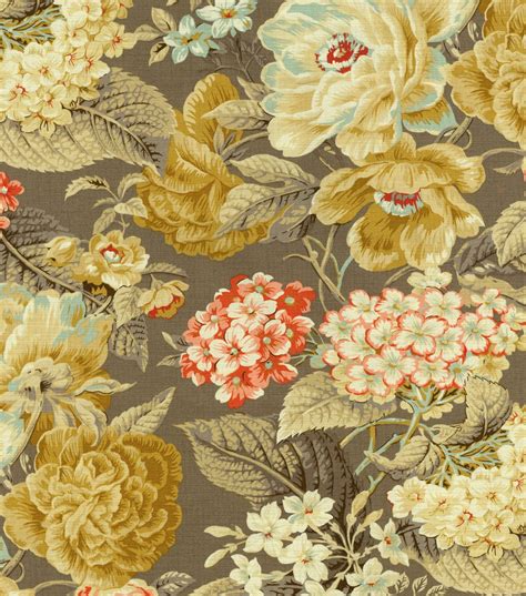 Home Decor Print Fabric Waverly Floral Flourish Clay Hi Res