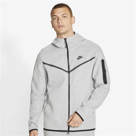 Nike Tech Fleece Full Zip Hoodie In Grey Heatherblack Gray For Men