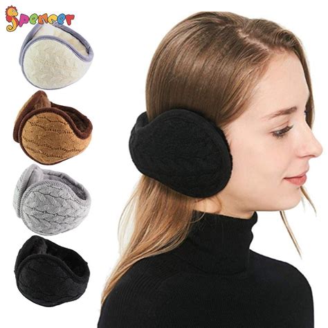 Spencer Foldable Winter Ear Muffs For Men Women Adjustable Wrap Knit