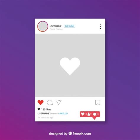 Those who have touchscreen window 10 pc, instagram allows them to post, edit and upload photos same as that of instagram mobile app. Instagram post template with notifications Vector | Free ...